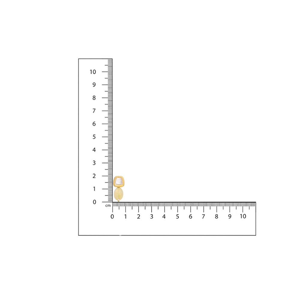 Ruby Raang Studio Yellow Brass Gold Plated Kundan Pair Of Earrings