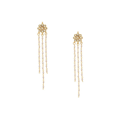 Ruby Raang Studio White Brass Gold Plated Kundan Pair Of Earrings