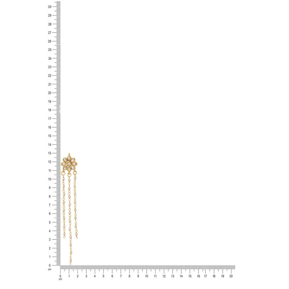 Ruby Raang Studio White Brass Gold Plated Kundan Pair Of Earrings