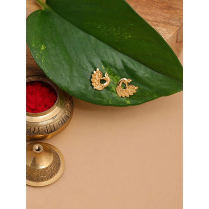 Ruby Raang Studio Gold Brass Gold Plated Statement Pair Of Earrings