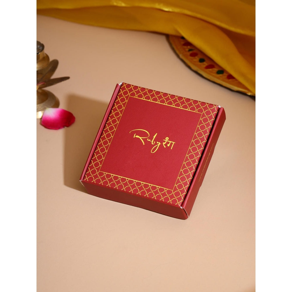 Ruby Raang Studio Gold Brass Gold Plated Statement Pair Of Earrings