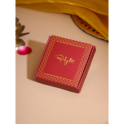 Ruby Raang Studio Gold Brass Gold Plated Statement Pair Of Earrings