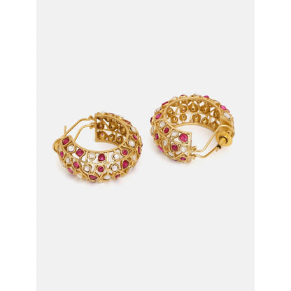 Ruby Raang Studio Round Kundan Hoop Earrings
