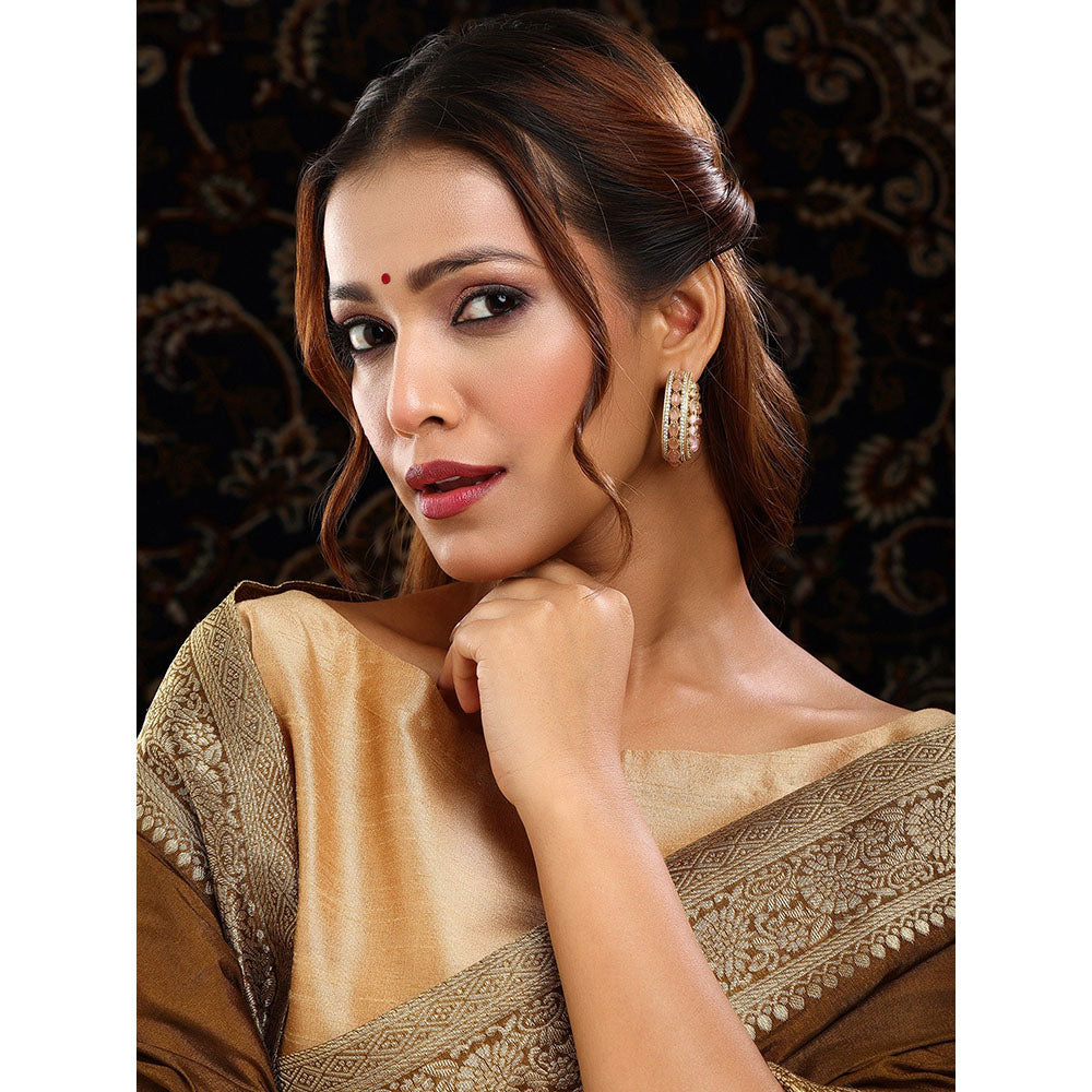 Ruby Raang Studio Round Kundan Hoop Earrings