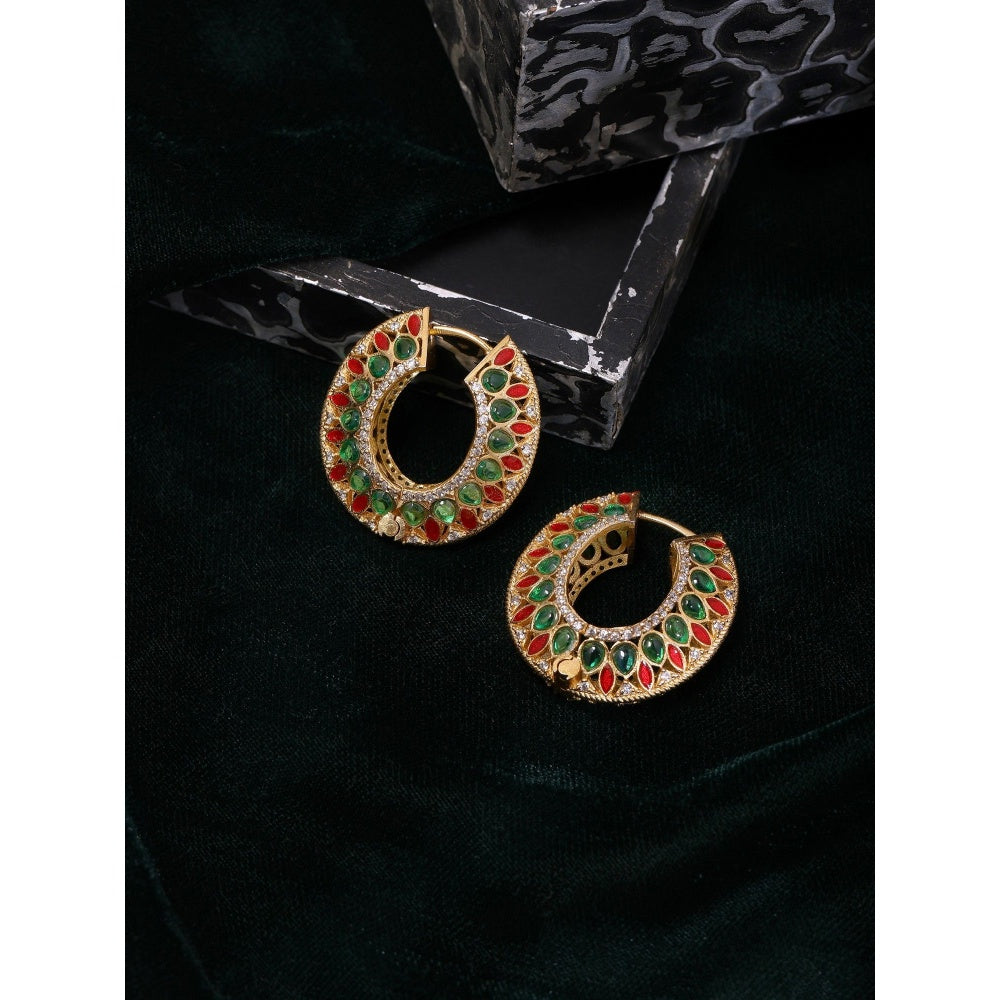 Ruby Raang Studio Kundan Hoop Earrings