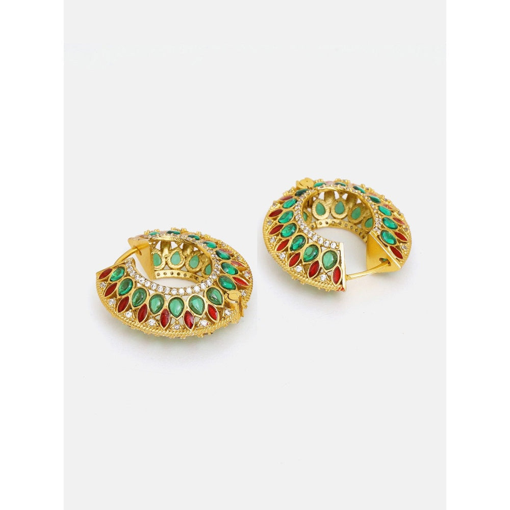Ruby Raang Studio Kundan Hoop Earrings