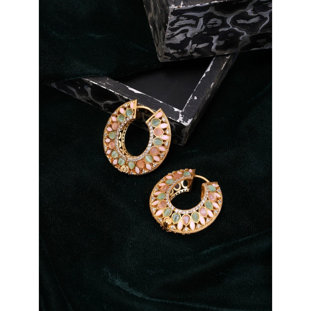 Ruby Raang Studio Kundan Hoop Earrings