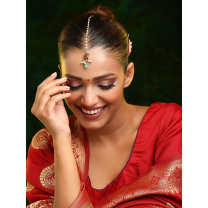 Ruby Raang Studio Multi Kundan Maang Tikka