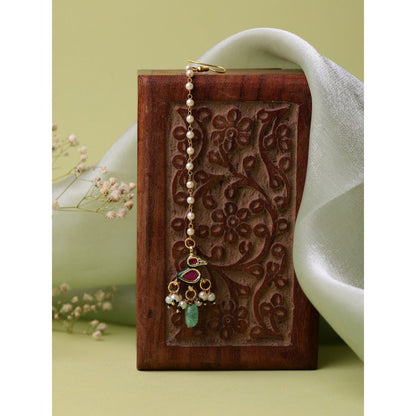 Ruby Raang Studio Multi Kundan Maang Tikka