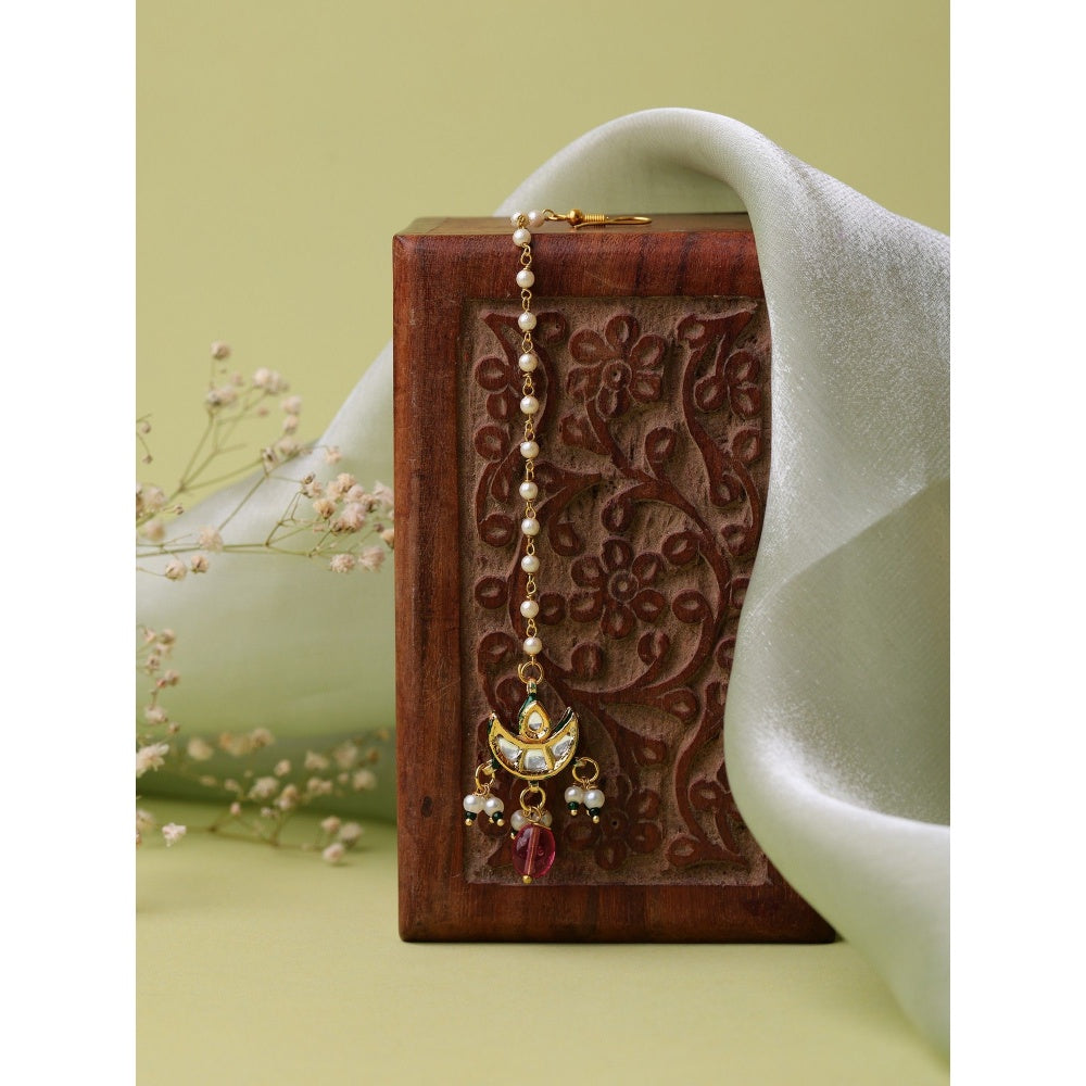 Ruby Raang Studio Kundan Maang Tikka