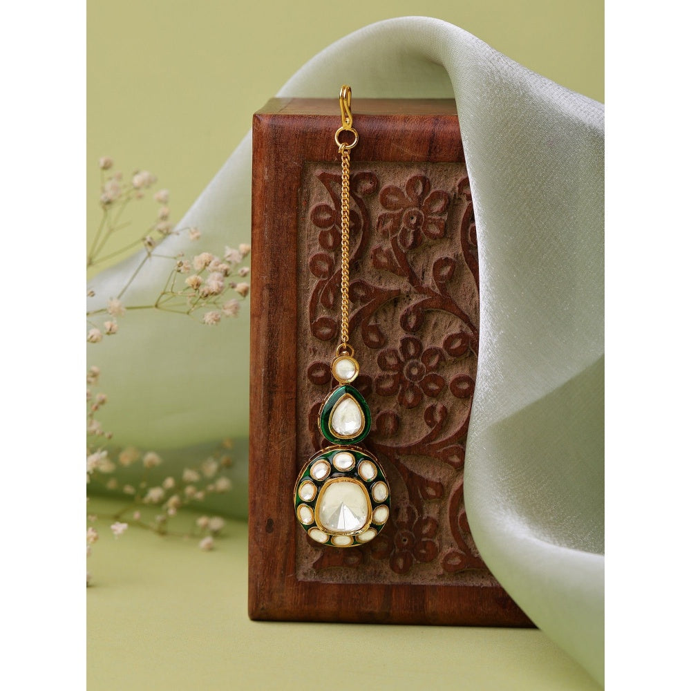 Ruby Raang Studio Kundan Maang Tikka