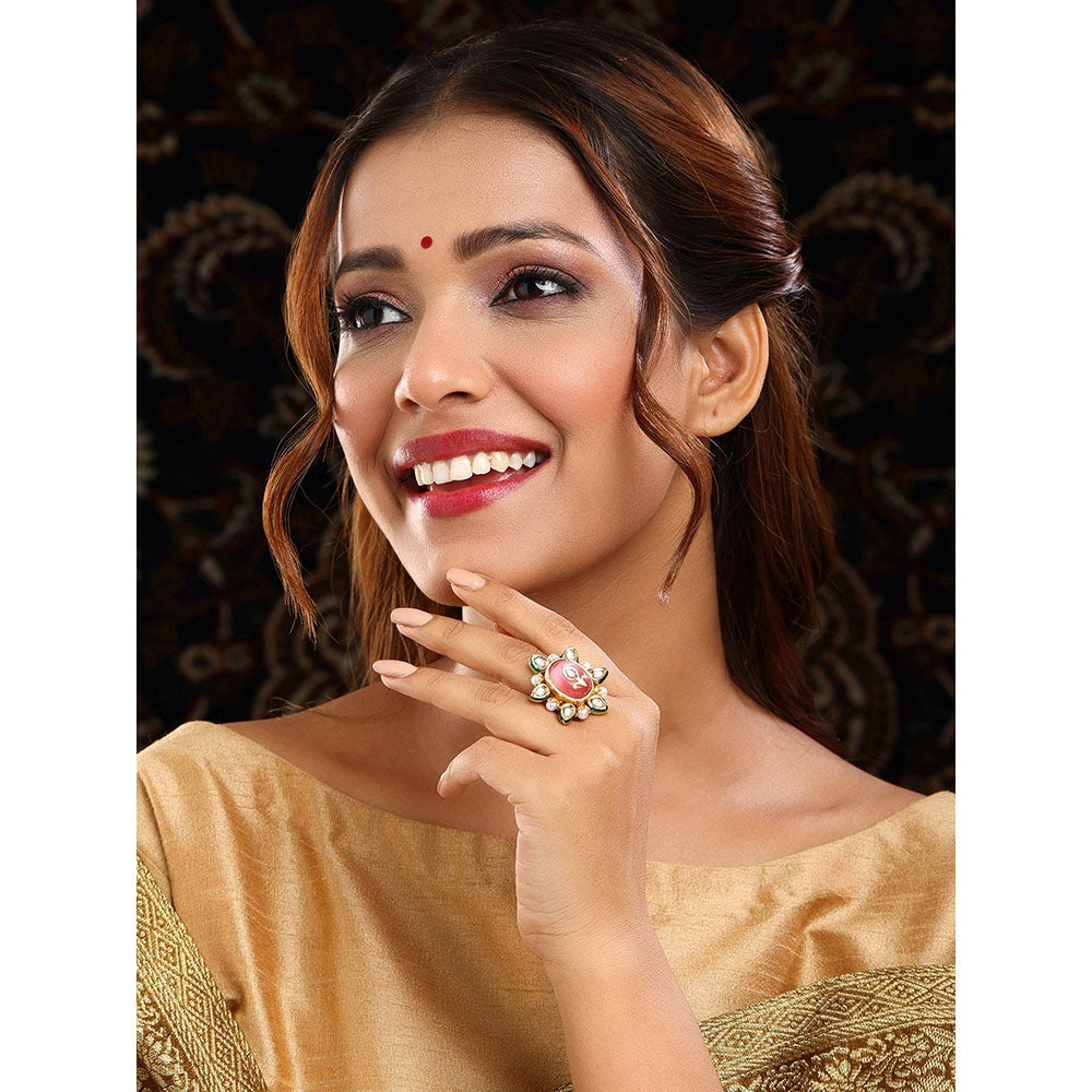 Ruby Raang Studio Kundan Cocktail Ring