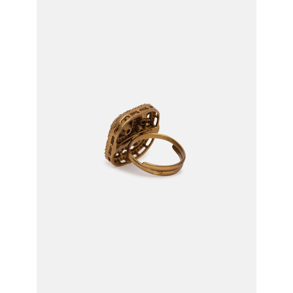 Ruby Raang Studio Kundan and Stone Ring