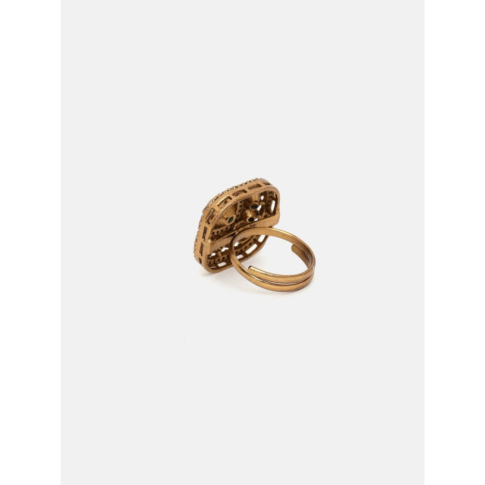 Ruby Raang Studio Kundan and Stone Ring