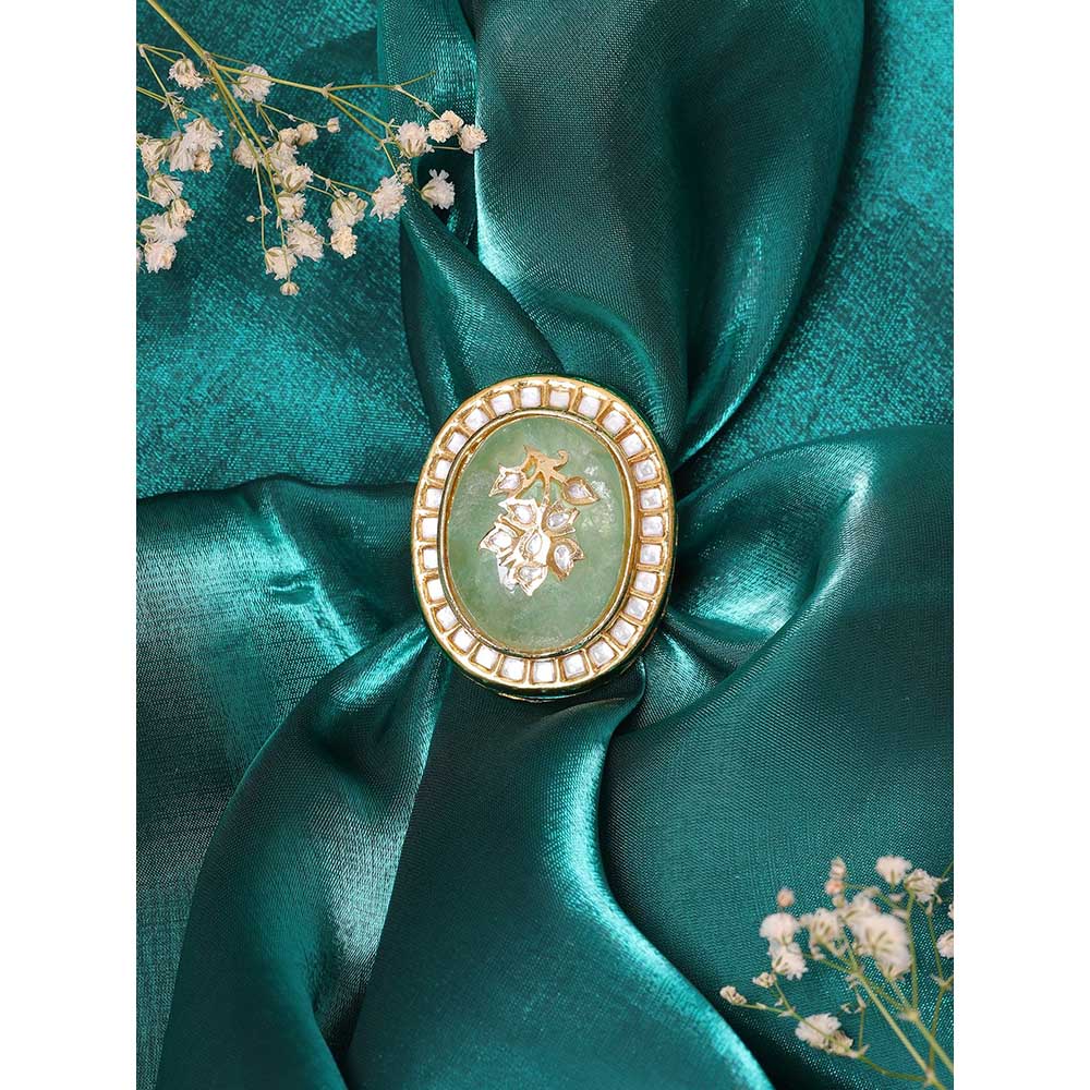 Ruby Raang Studio Kundan and Stone Ring