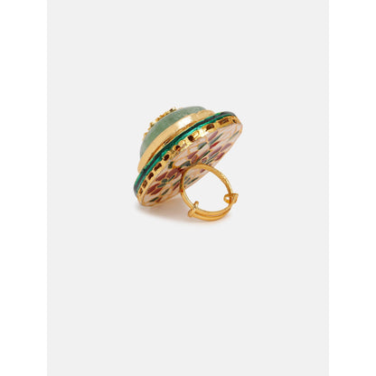 Ruby Raang Studio Kundan and Stone Ring