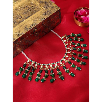 Ruby Raang Studio Kundan and Emerald Collar Necklace