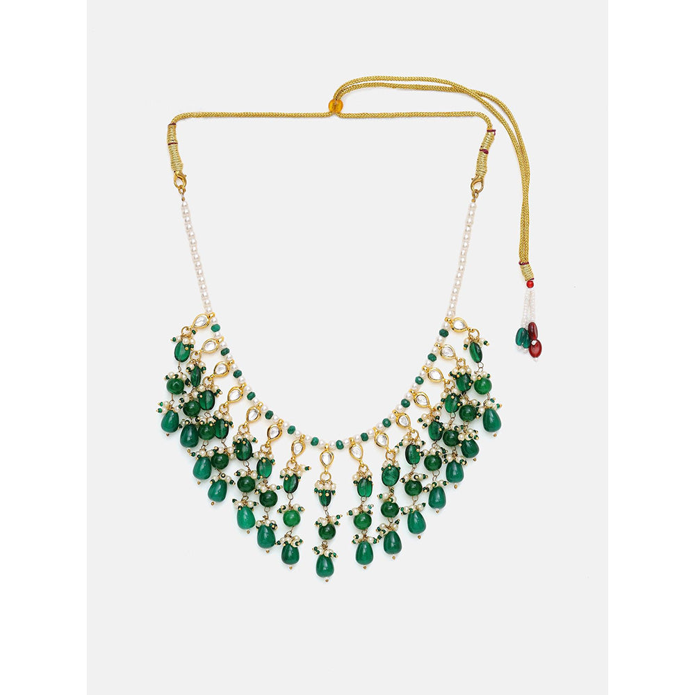 Ruby Raang Studio Kundan and Emerald Collar Necklace