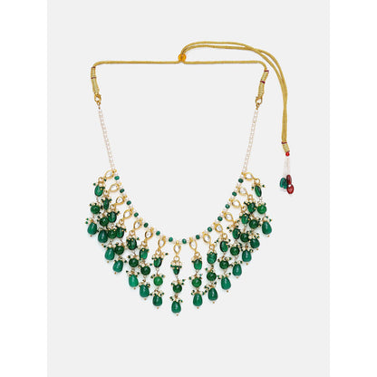 Ruby Raang Studio Kundan and Emerald Collar Necklace