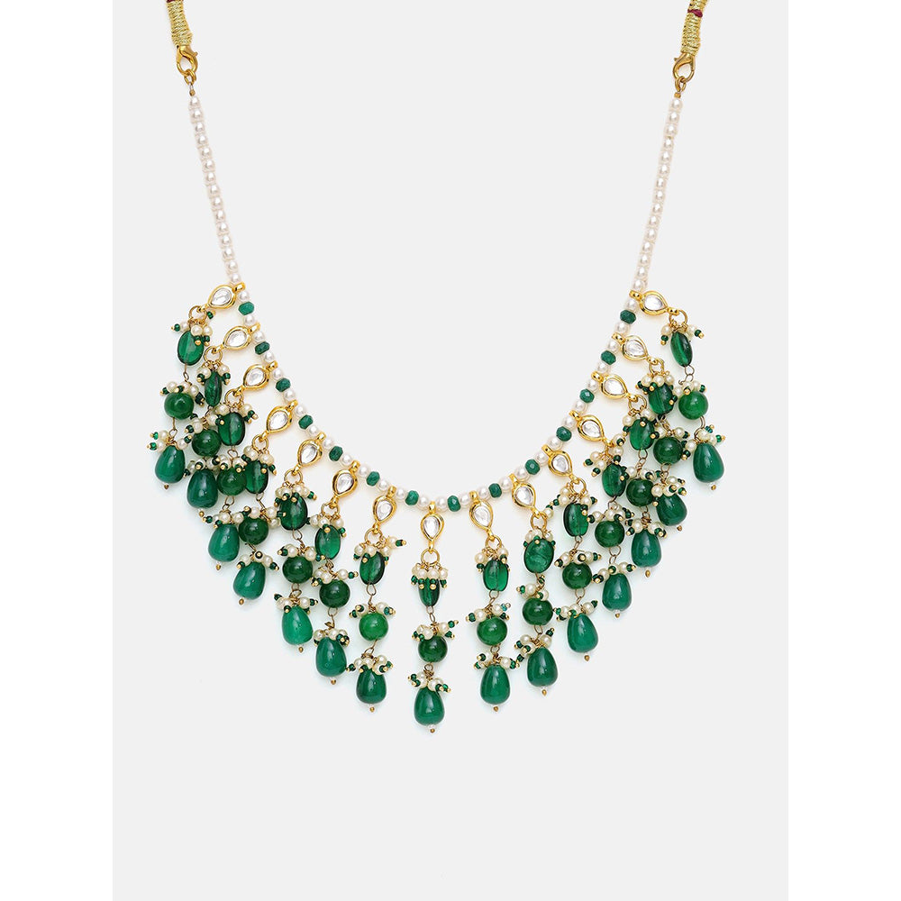 Ruby Raang Studio Kundan and Emerald Collar Necklace