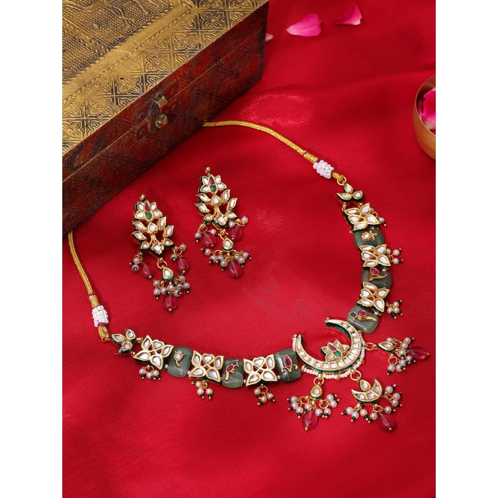 Ruby Raang Studio Kundan and Stonework Jewellery Set