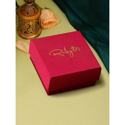 Ruby Raang Studio Long Mint Stonework Jewellery Set