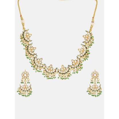 Ruby Raang Studio Half Moon Kundan Jewellery Set
