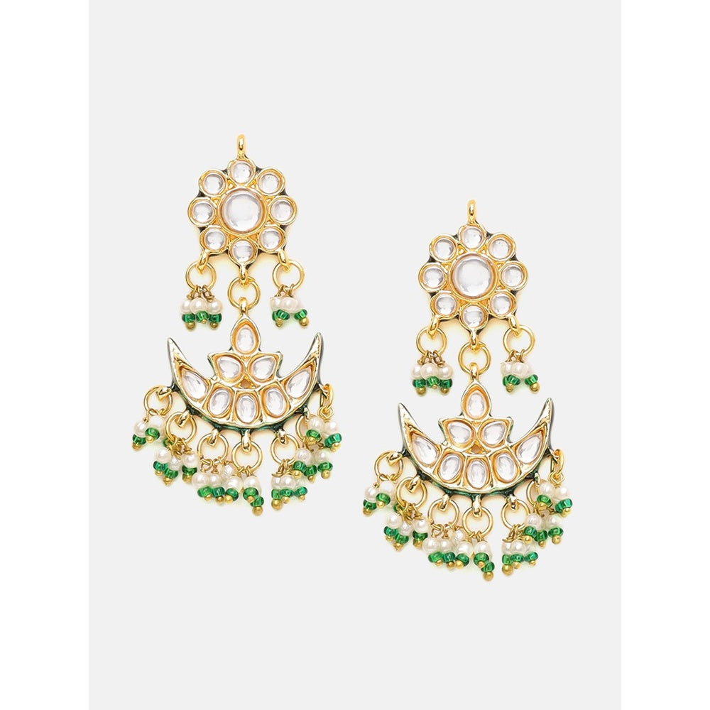 Ruby Raang Studio Half Moon Kundan Jewellery Set