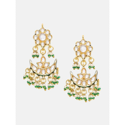 Ruby Raang Studio Half Moon Kundan Jewellery Set