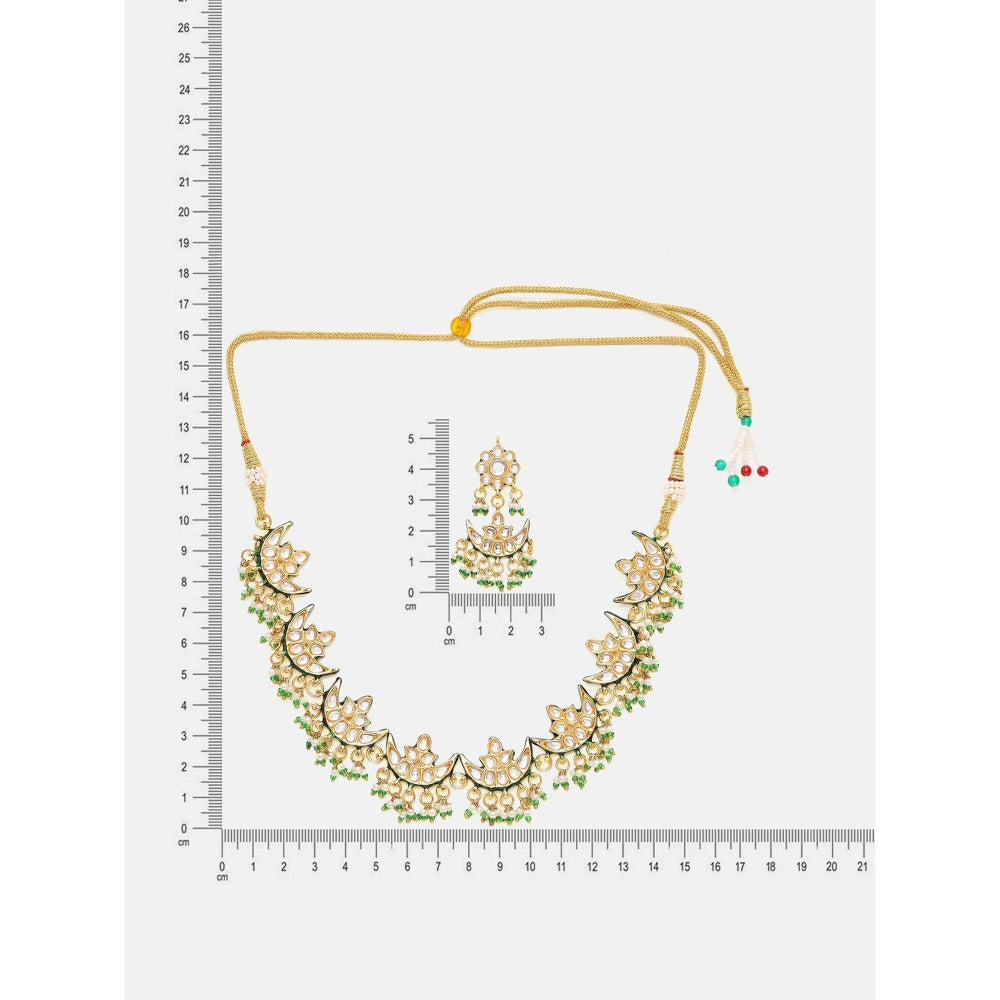 Ruby Raang Studio Half Moon Kundan Jewellery Set
