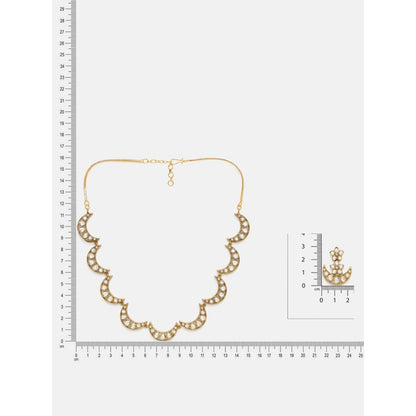 Ruby Raang Studio Half Moon Kundan Jewellery Set