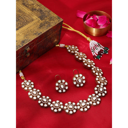 Ruby Raang Studio Kundan Flower Jewellery Set