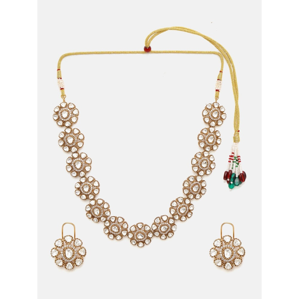 Ruby Raang Studio Kundan Flower Jewellery Set
