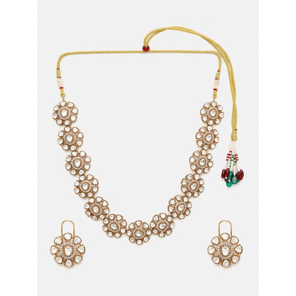 Ruby Raang Studio Kundan Flower Jewellery Set