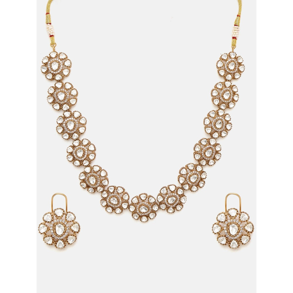 Ruby Raang Studio Kundan Flower Jewellery Set