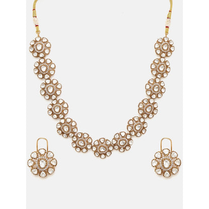 Ruby Raang Studio Kundan Flower Jewellery Set