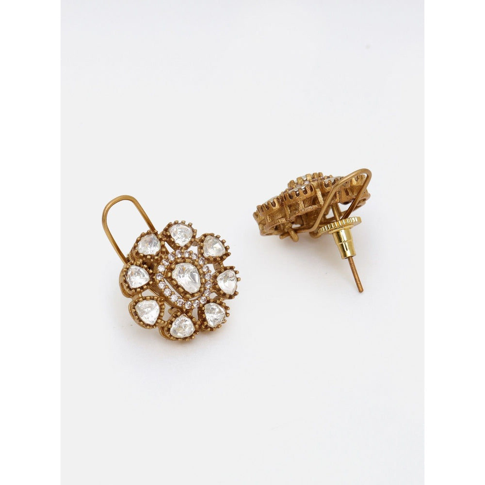 Ruby Raang Studio Kundan Flower Jewellery Set