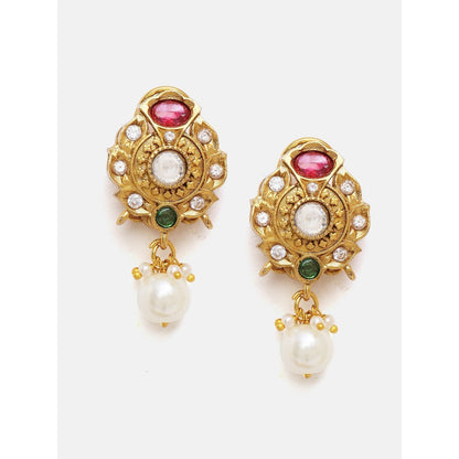 Ruby Raang Studio Navratan Kundan Jewellery Set