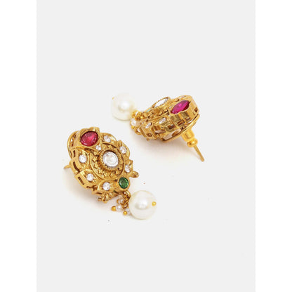 Ruby Raang Studio Navratan Kundan Jewellery Set