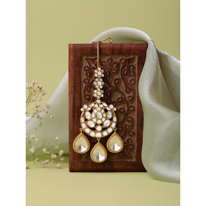 Ruby Raang Studio White Kundan Maangtikka