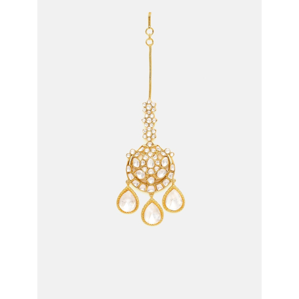 Ruby Raang Studio White Kundan Maangtikka