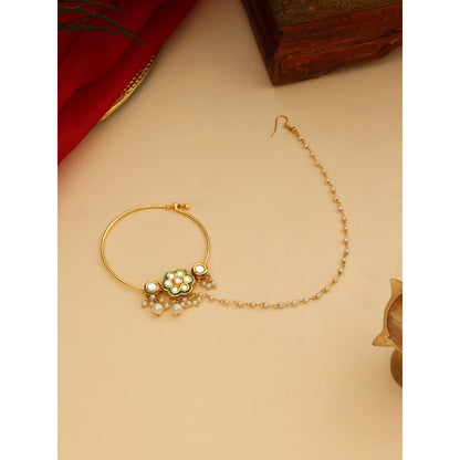 Ruby Raang Studio Traditional Kundan Maharani Design Nose Ring
