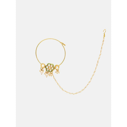 Ruby Raang Studio Traditional Kundan Maharani Design Nose Ring