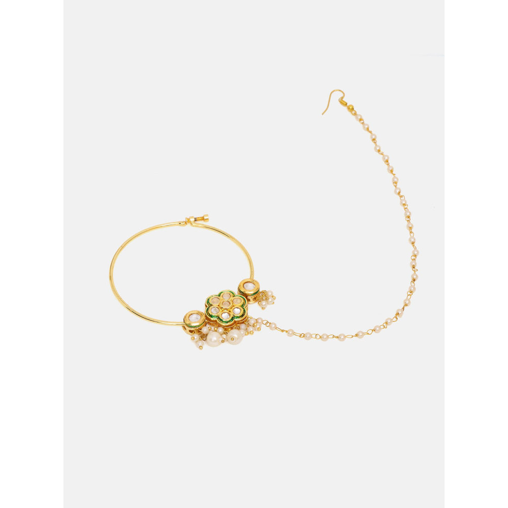 Ruby Raang Studio Traditional Kundan Maharani Design Nose Ring