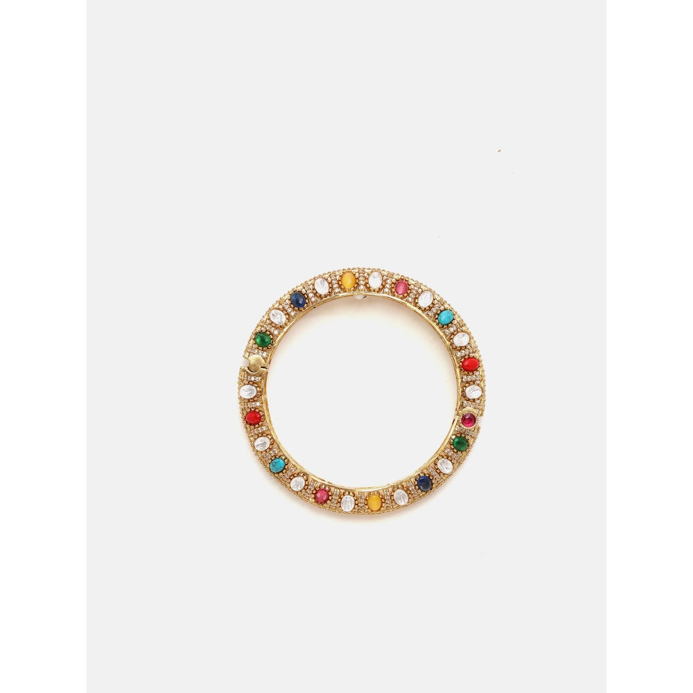 Ruby Raang Studio Traditional Multi-Color Stone Studded Kada