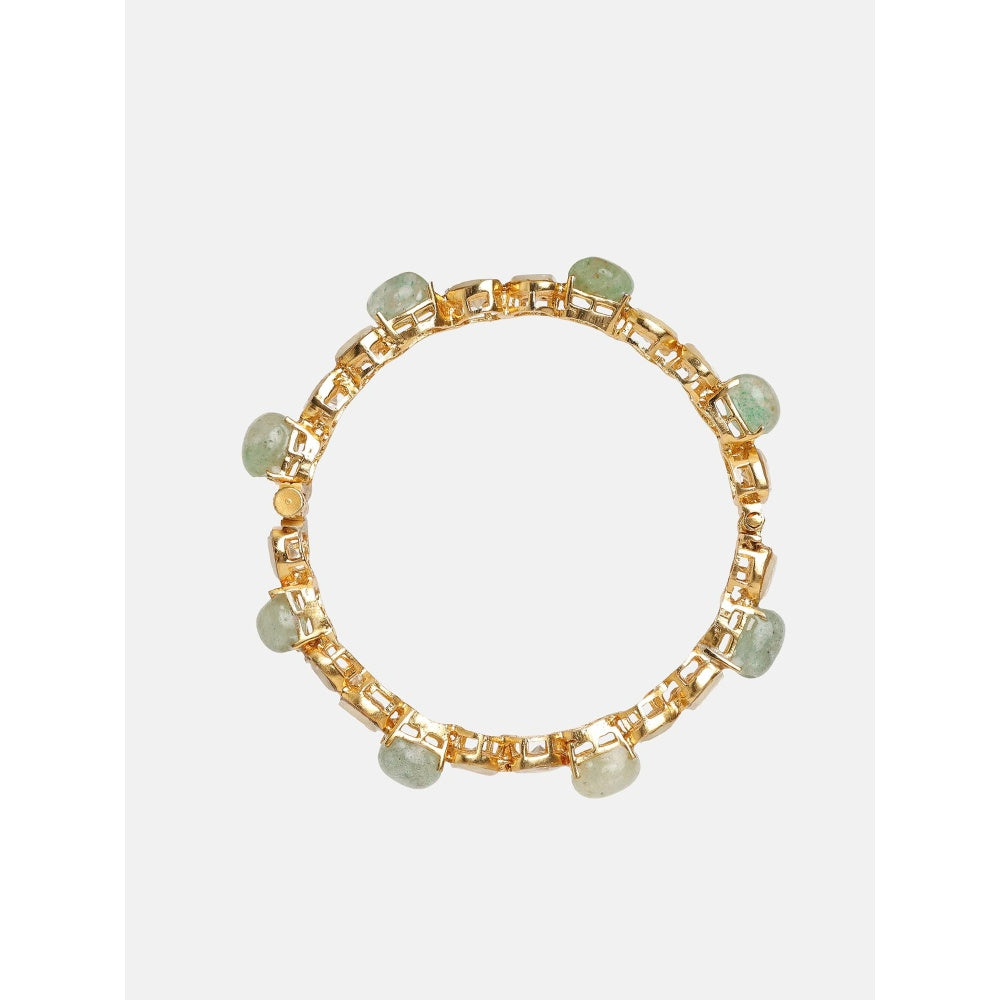 Ruby Raang Studio Mint Green Stone and Kundan Kada