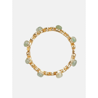 Ruby Raang Studio Mint Green Stone and Kundan Kada