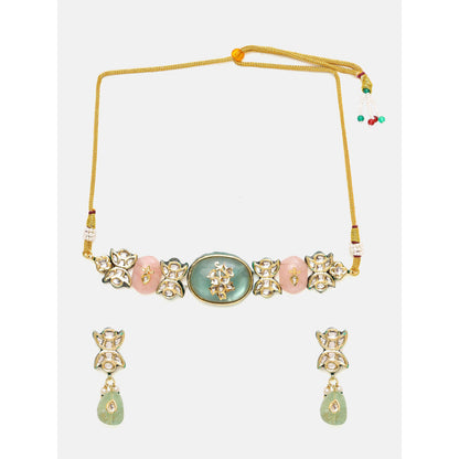 Ruby Raang Studio Multi-Color Kundan and Stone Choker Jewellery Set
