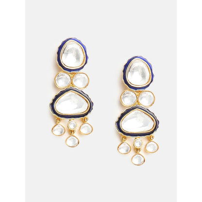 Ruby Raang Studio Blue Meenakari Kundan Layered Jewellery Set