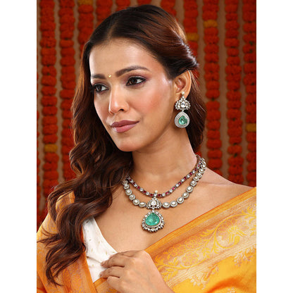 Ruby Raang Studio Multi-Color Stone Moissanite Jewellery Set